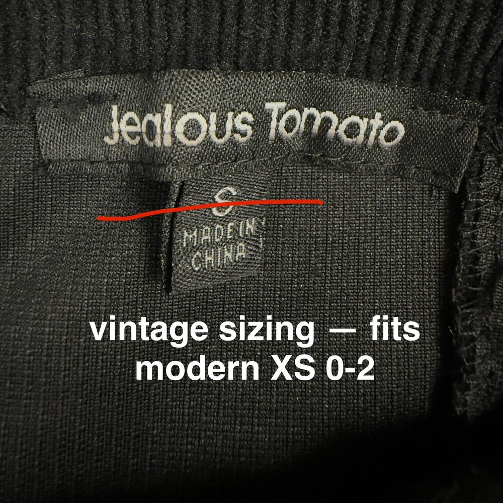 Vtg Y2K JEALOUS TOMATO Jumpsuit Bell Bottom Flare Stretch Corduroy Black Size XS - Picture 5 of 16